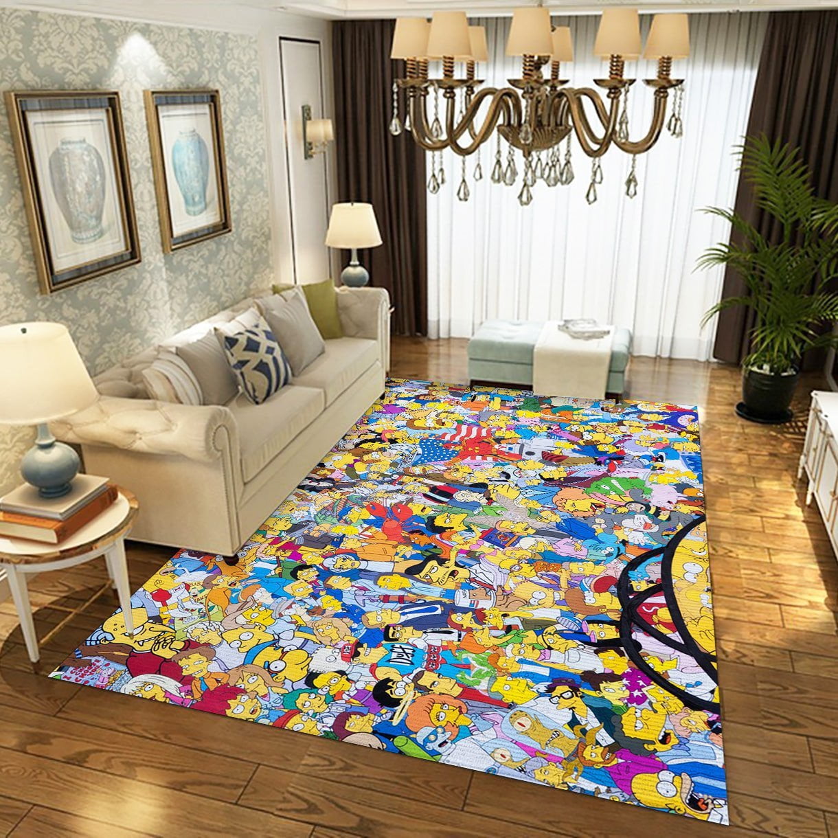 The Simpsons Area Rug For Christmas, Living Room And Bedroom Rug – Floor Decor – Indoor Outdoor Rugs 