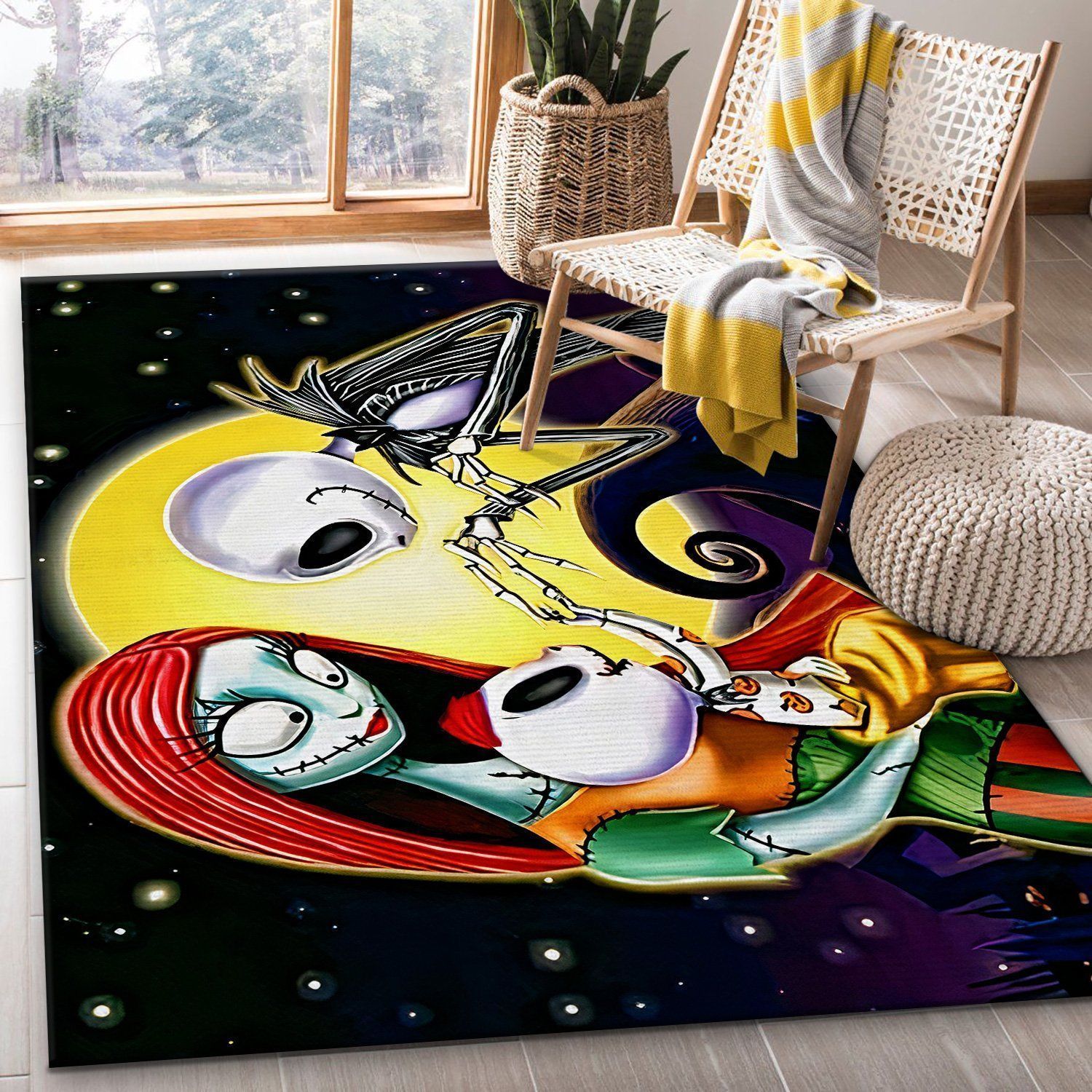 The nightmare before christmas Jack skellington family Area rug The US Decor - Indoor Outdoor Rugs