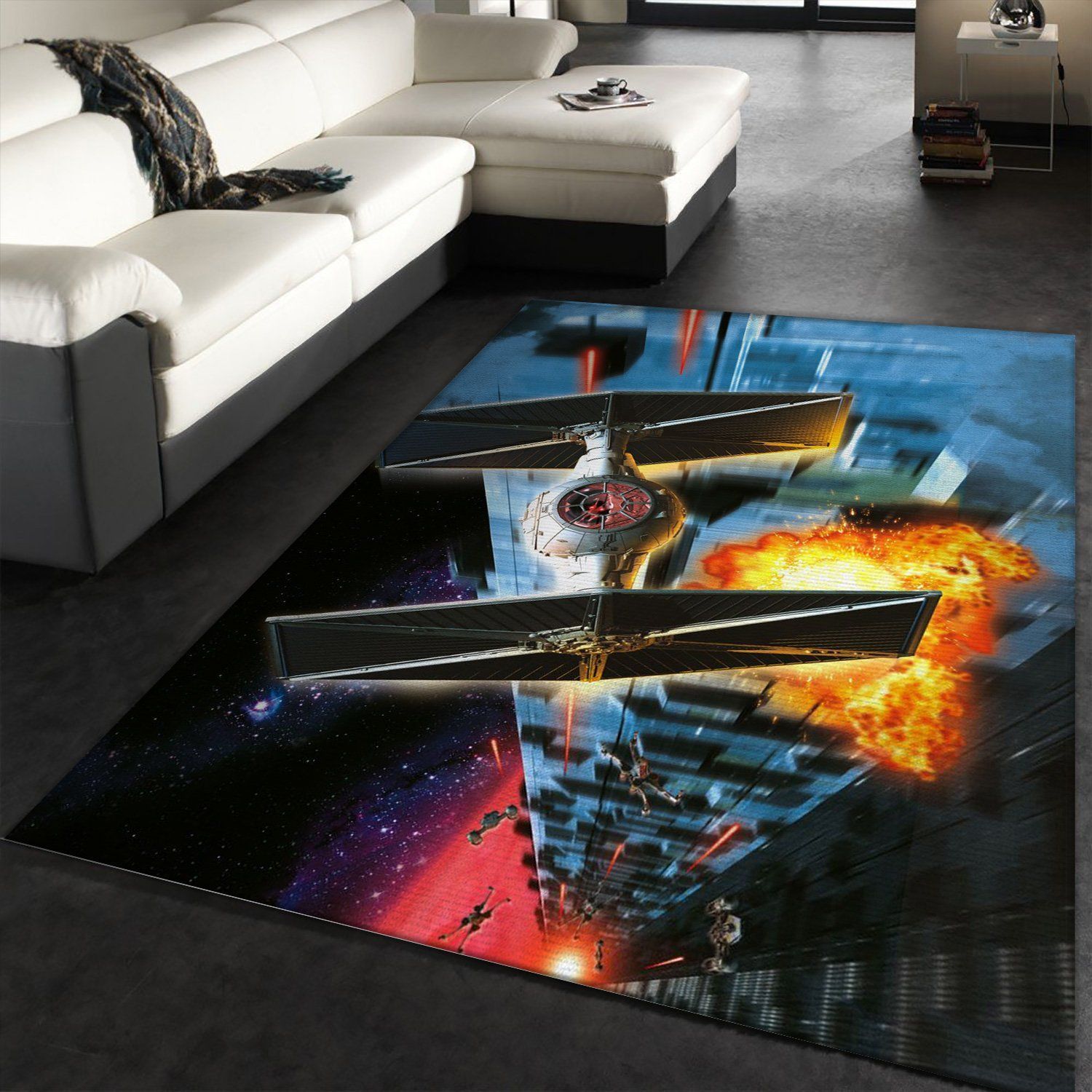 Tie Fighter Star War Battle Zone Area Rug