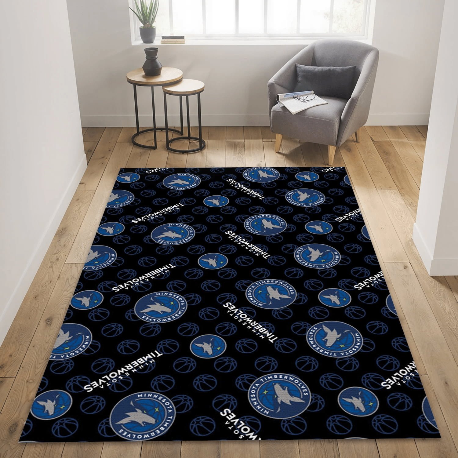 Timberwolves Patterns 2 Reangle Area Rug