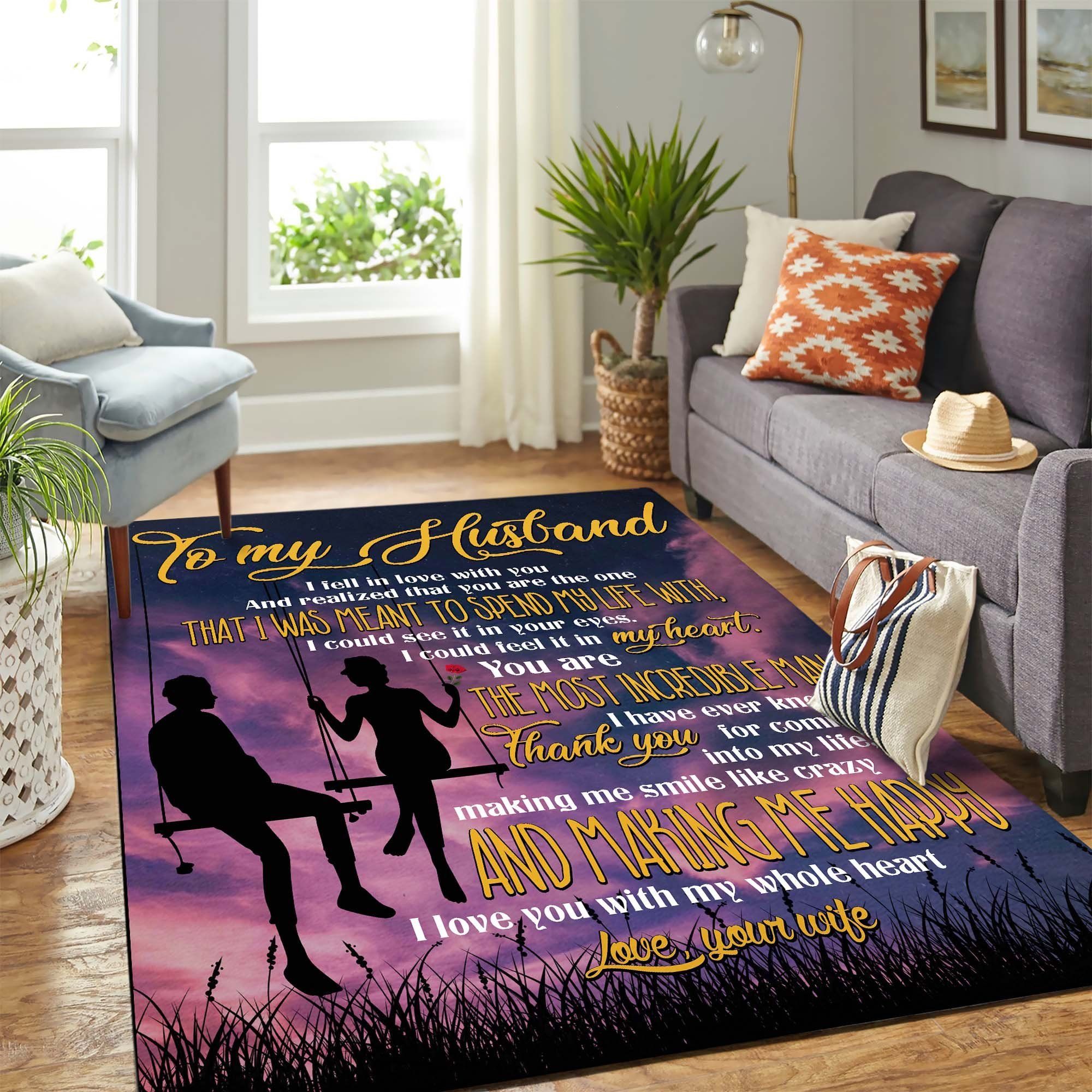 To My Husband Sky Mk Carpet Area Rug Chrismas Gift - Indoor Outdoor Rugs