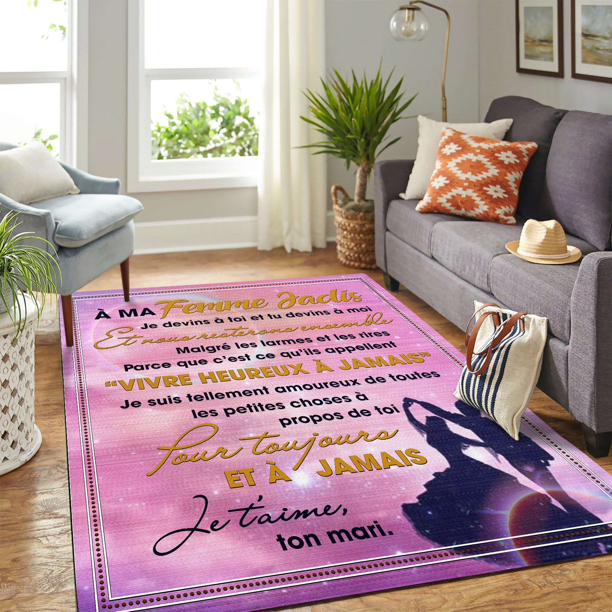 To My Wife Pink Carpet Area Rug Chrismas Gift - Indoor Outdoor Rugs