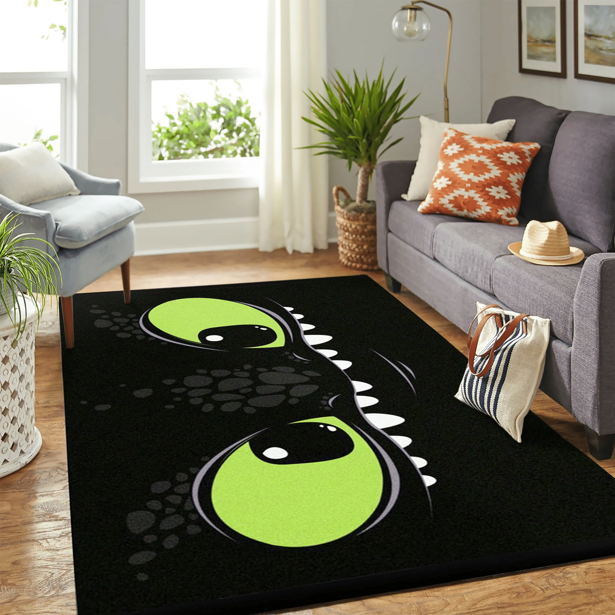 Toothless Face Cute Carpet Floor Area Rug Chrismas Gift - Indoor Outdoor Rugs