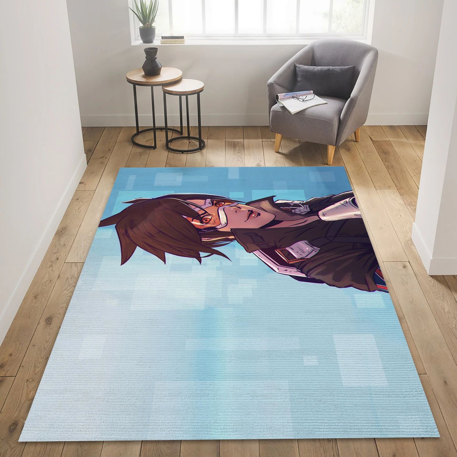Tracer Overwatch Video Game Reangle Rug, Living Room Rug - Home Decor Floor Decor - Indoor Outdoor Rugs