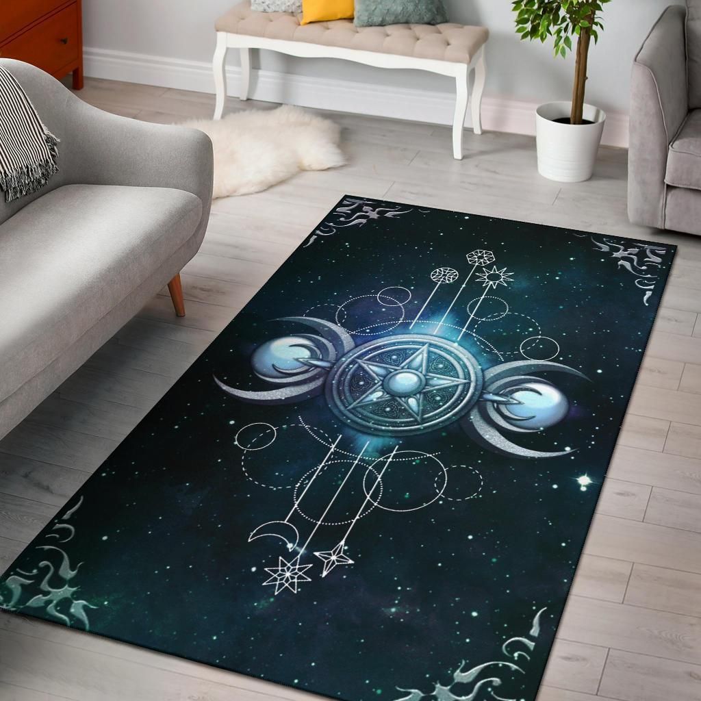 Triple Moon Wicca Area Rug Chrismas Gift - Indoor Outdoor Rugs