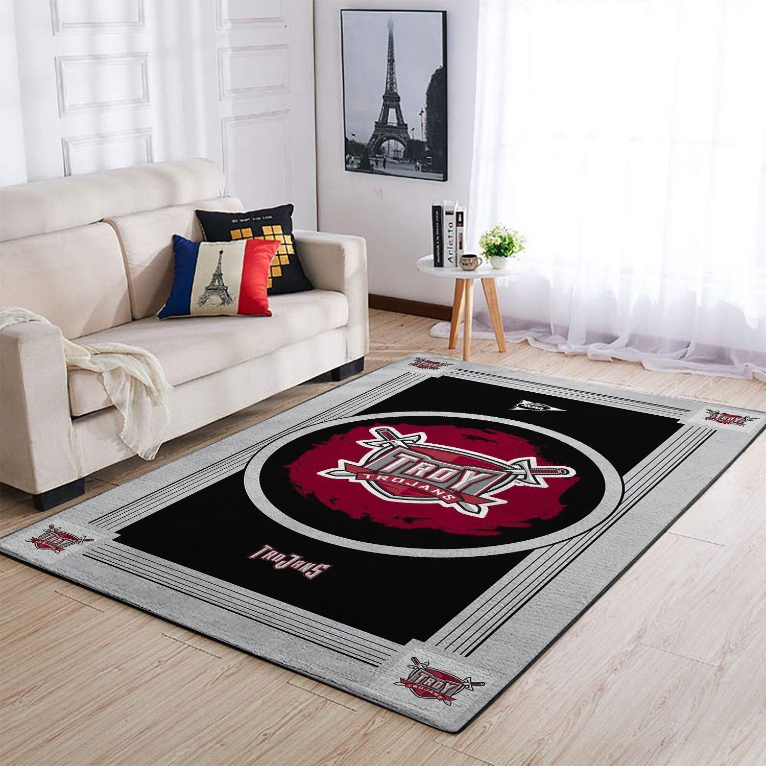 Troy Trojans Ncaa Team Logo Nice Gift Home Decor Rectangle Area Rug - Indoor Outdoor Rugs