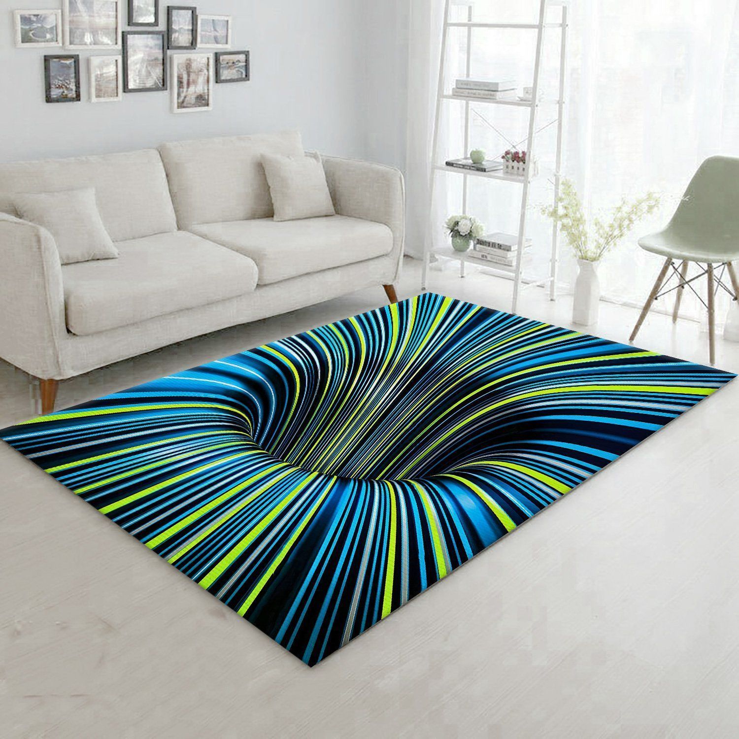 Tunnel Illusion Black Hole Area Rug Carpets Living Room Rugs Floor Decor – Indoor Outdoor Rugs