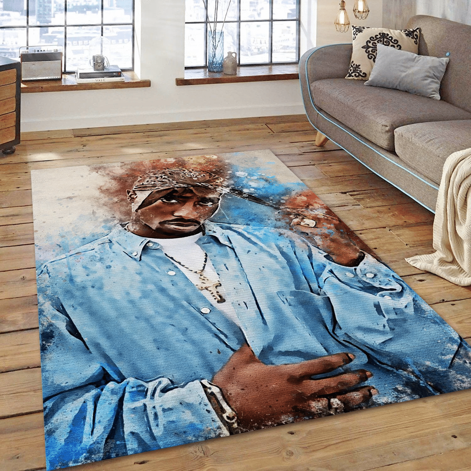 Tupac Amaru Shakur Music Area Rug For Christmas