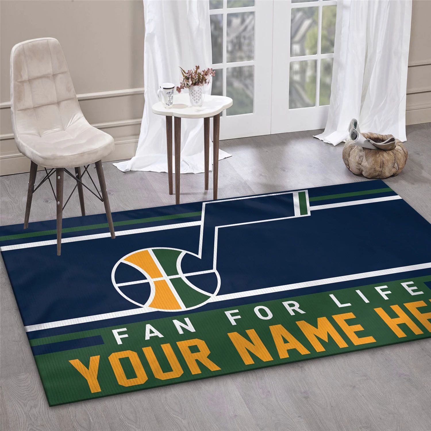 Utah Jazz NBA Team Logos Area Rug, Living Room Rug - Room Decor - Indoor Outdoor Rugs