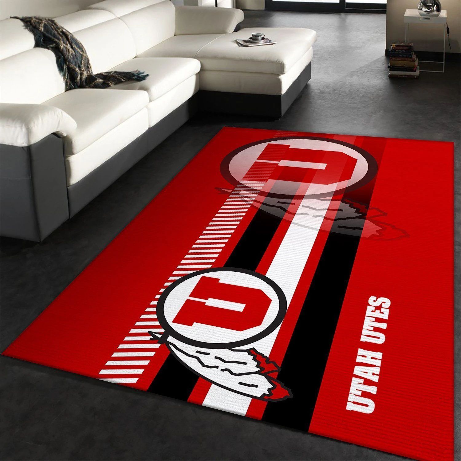 Utah Utes Ncaa Rug Room Carpet Sport Custom Area Floor Home Decor - Indoor Outdoor Rugs