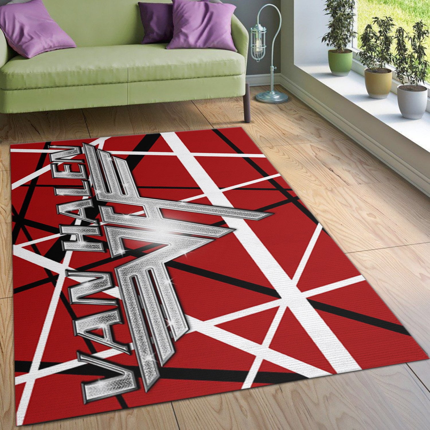 Van Halen Logo Ver3 Music Band Area Rug Living Room Rug Home Decor Floor Decor