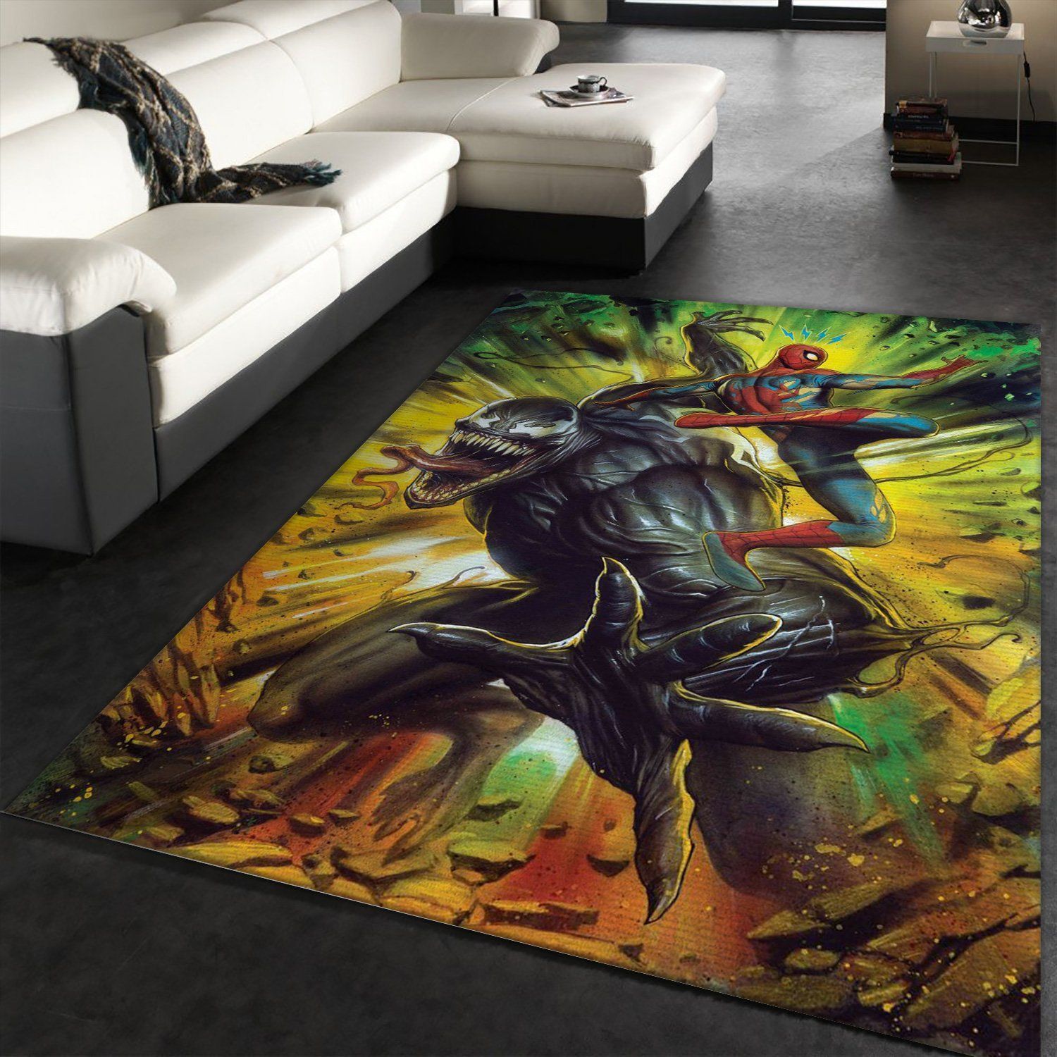 Venom Vs Spider Man Marvel Rug Living Room Christmas Gift US Decor - Indoor Outdoor Rugs