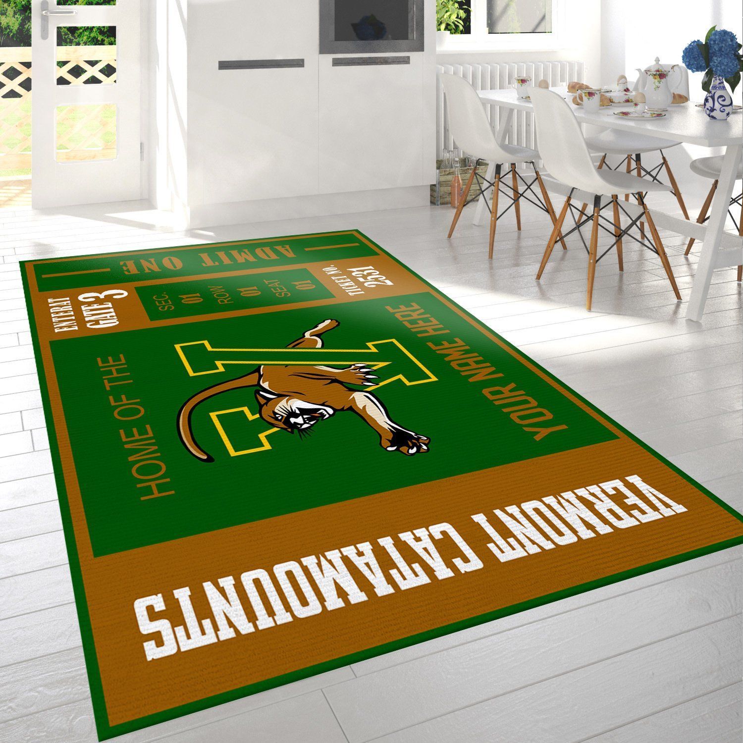 Vermont Catamounts Ncaa Customizable Rug