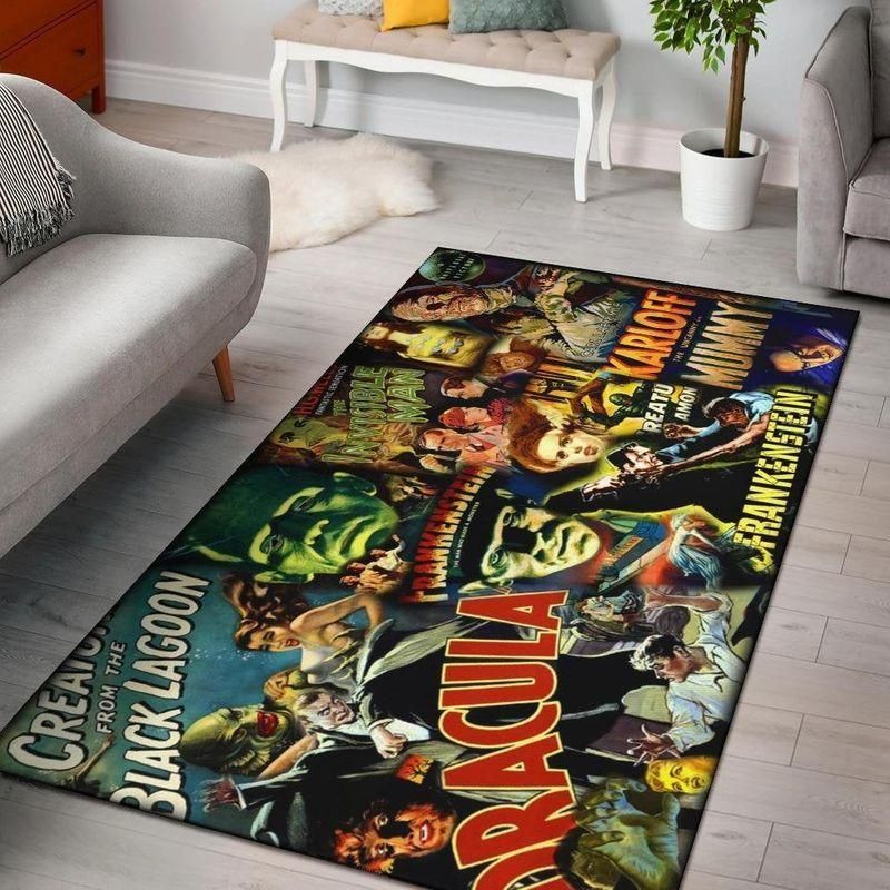 Vintage Movie Monster S Area Rug - Indoor Outdoor Rugs