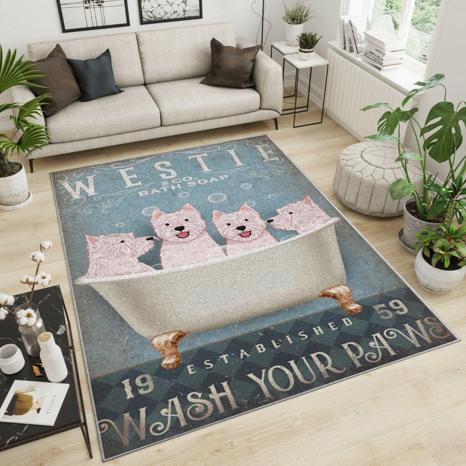 Westie Area Rug Chrismas Gift - Indoor Outdoor Rugs