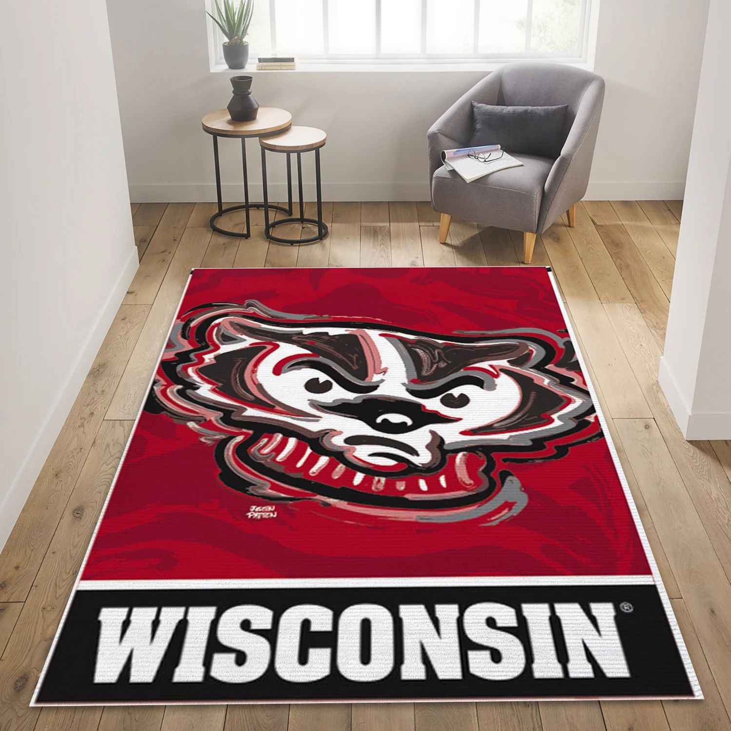 Wisconsin Badgers College Team Area Rug