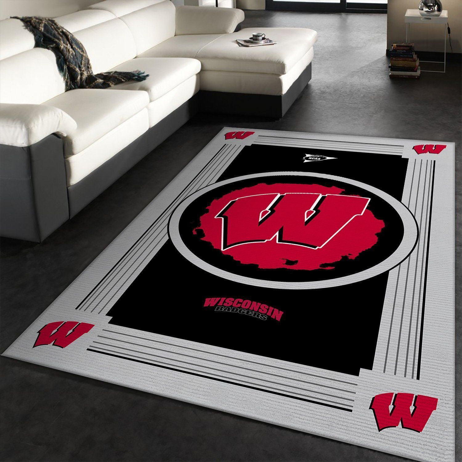 Wisconsin Badgers NCAA Team Logo Nice Gift Home Decor Rectangle Area Rug RER F2O3 - Indoor Outdoor Rugs