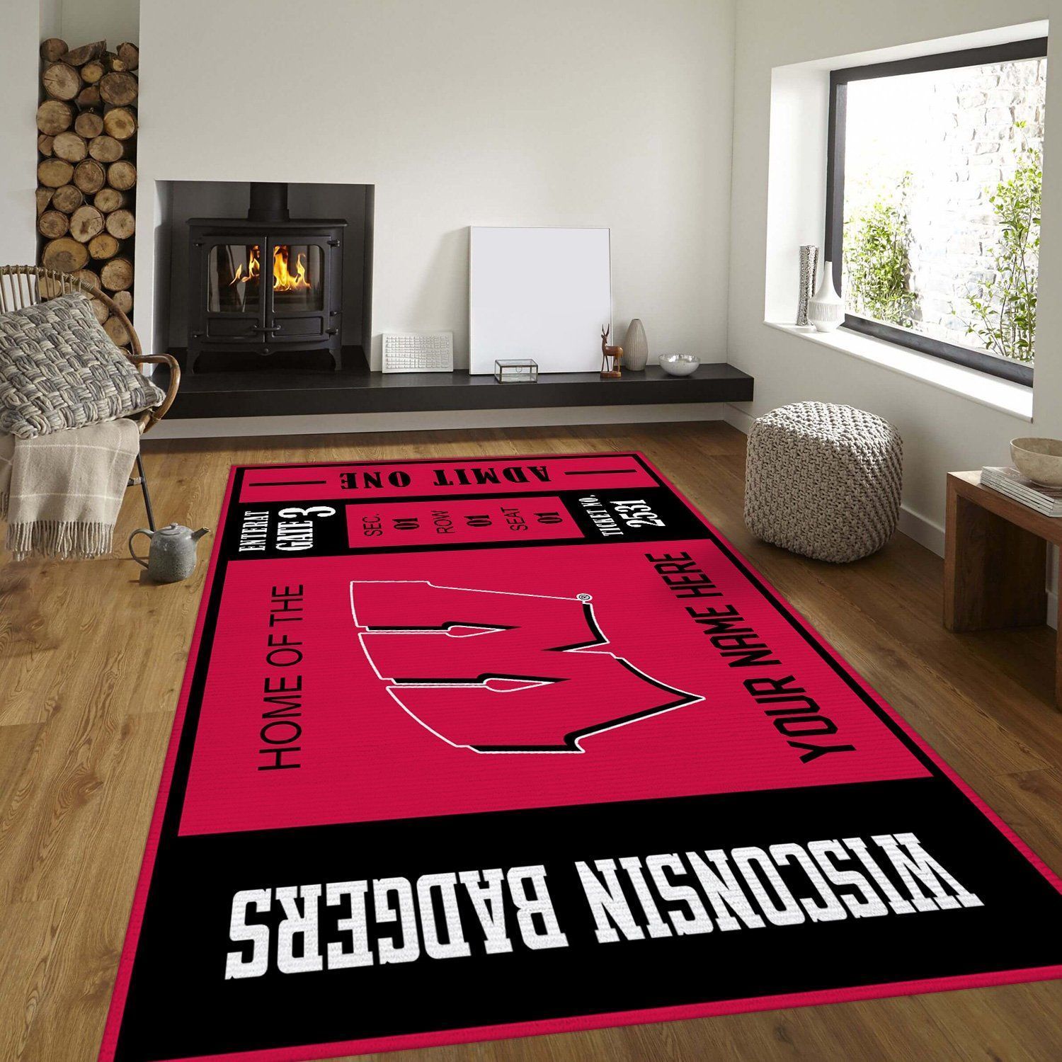 Wisconsin Badgers Ncaa Customizable Rug, Living Room Rug - Home Decor  Floor Decor - Indoor Outdoor Rugs