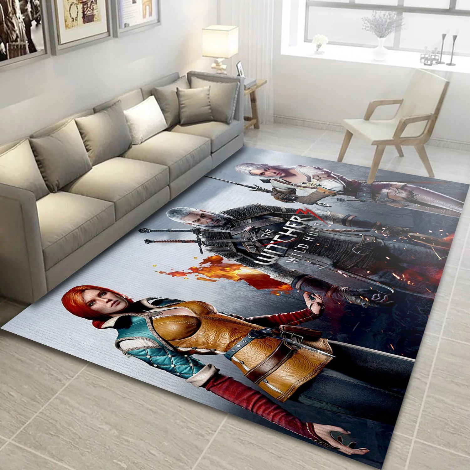 Witcher 3 Wild Hunt Gaming Area Rug