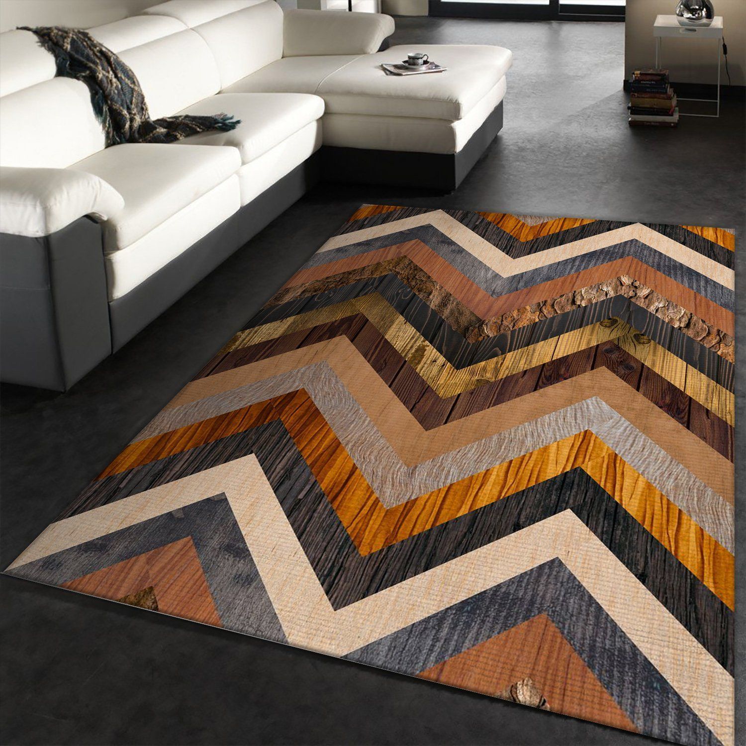 Wooden Texture Pattern 2 Area Rug For Christmas