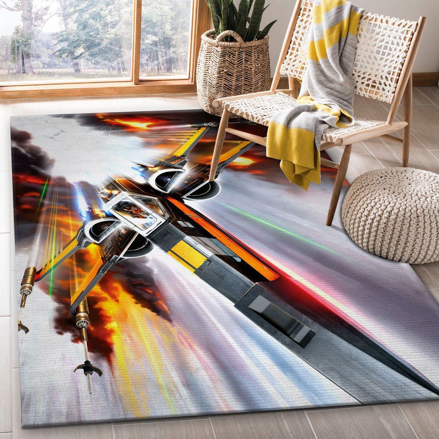 X Wing Poedameron Star War Battle Zone Area Rug