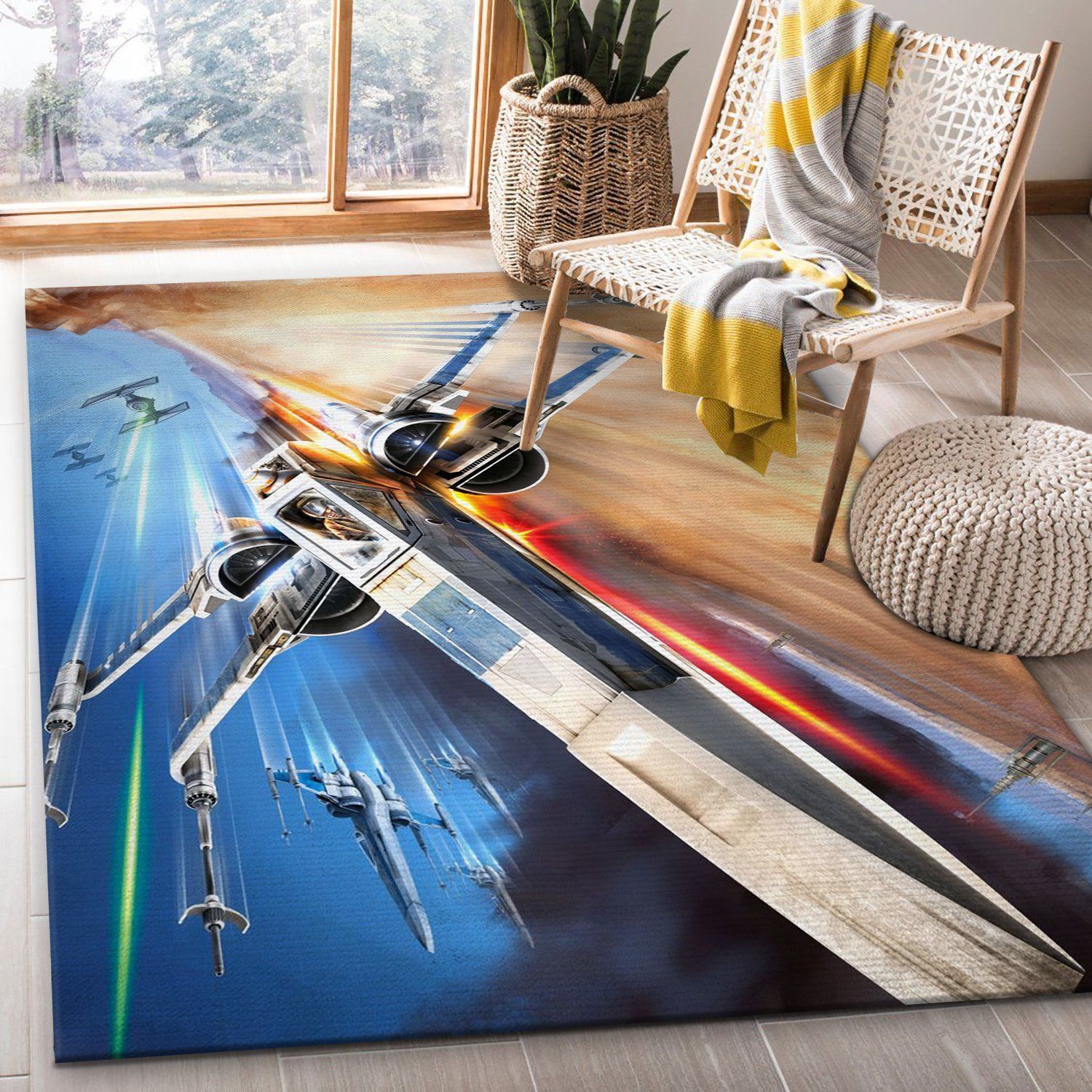 X Wing Star War Battle Zone Area Rug