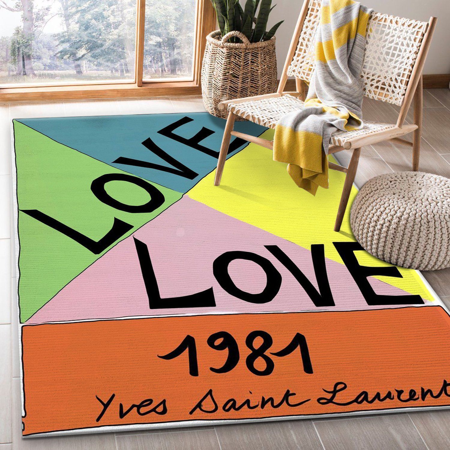 Ysl Vintage Love Poster Area Rugs Living Room Rug Christmas Gift US Decor - Indoor Outdoor Rugs
