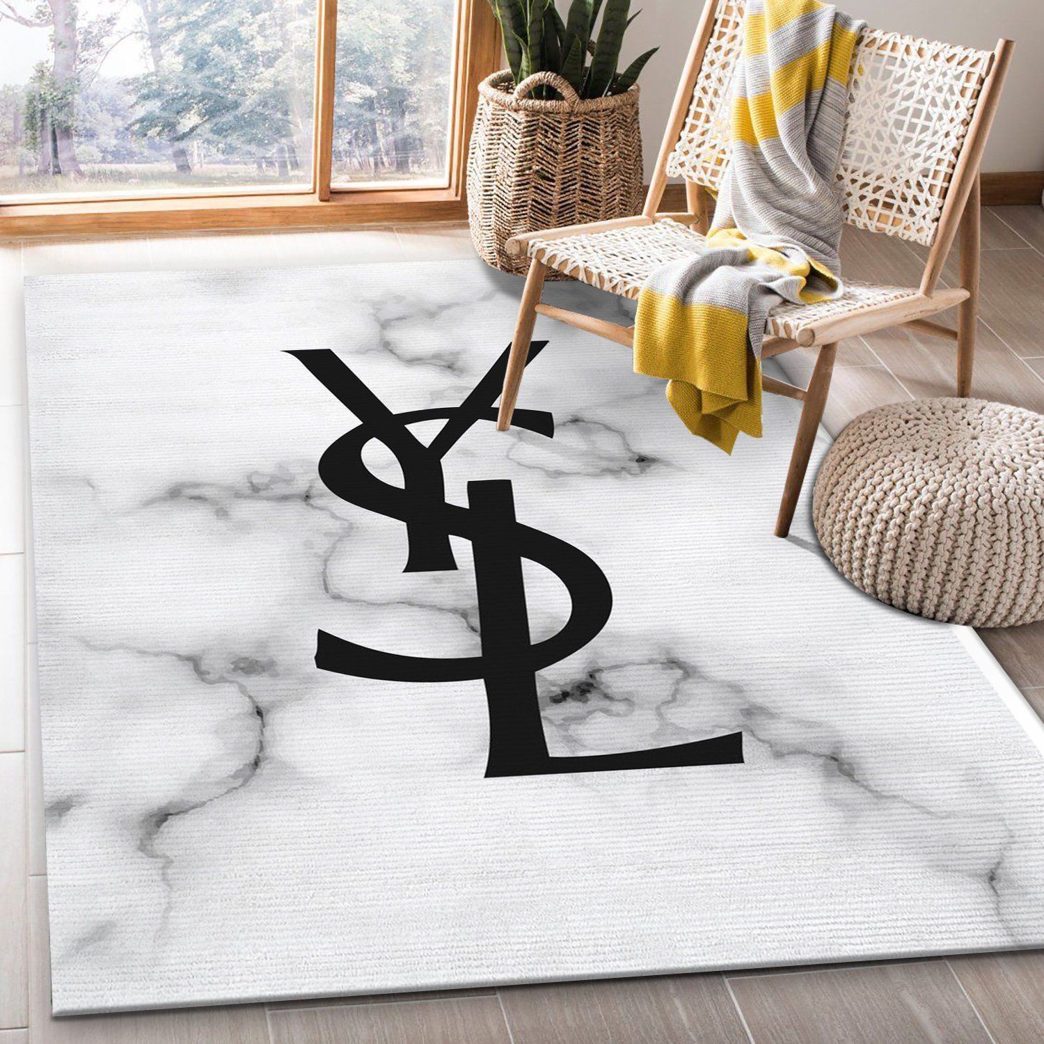 Ysl Yves Saint Laurent Rectangle Rug Fashion Brand Rug Christmas Gift US Decor - Indoor Outdoor Rugs