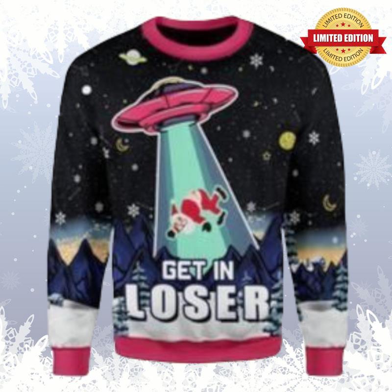 Alien Get In Loser Ugly Christmas Sweater For Men & Women Adult US3521 Ugly Sweaters For Men Women