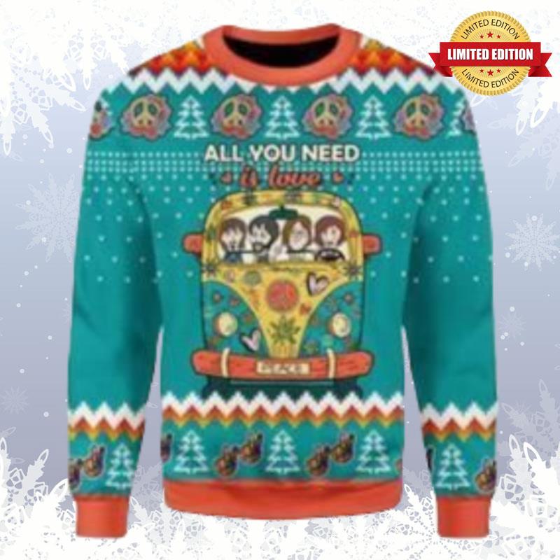 All You Need Is Love Hippie Ugly Sweaters For Men Women