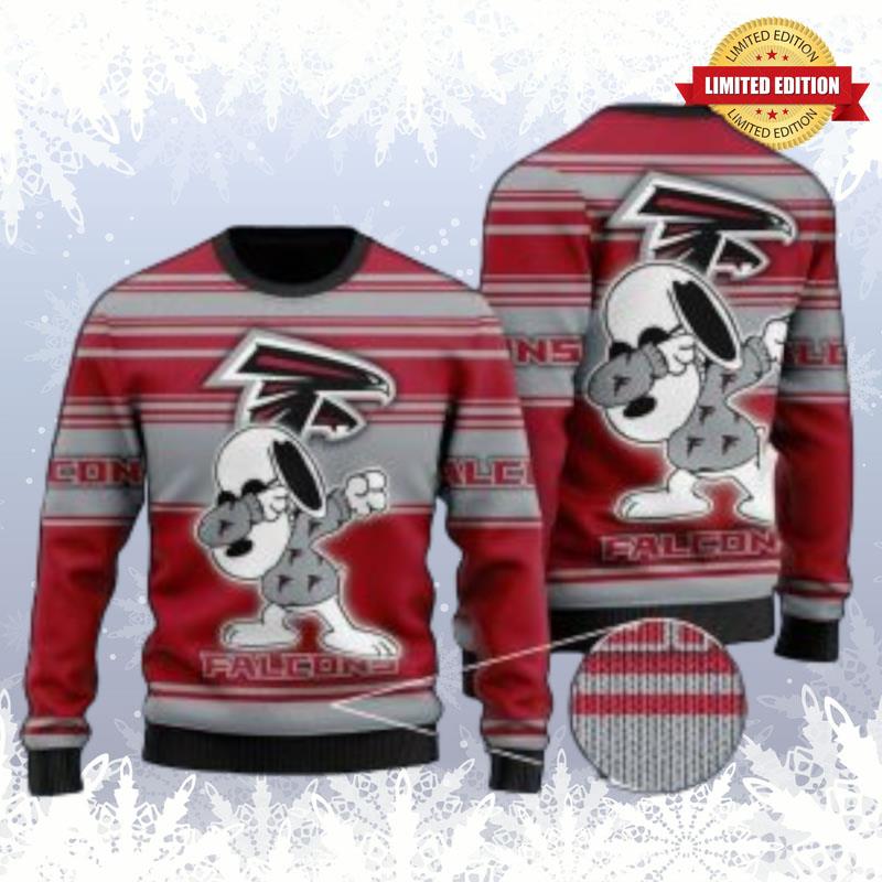 Atlanta Falcons Snoopy Dabbing Ugly Sweaters For Men Women