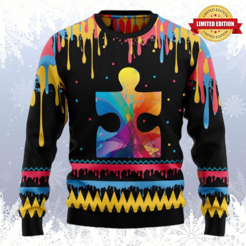 Autism Colorful Beauty Ugly Sweaters For Men Women