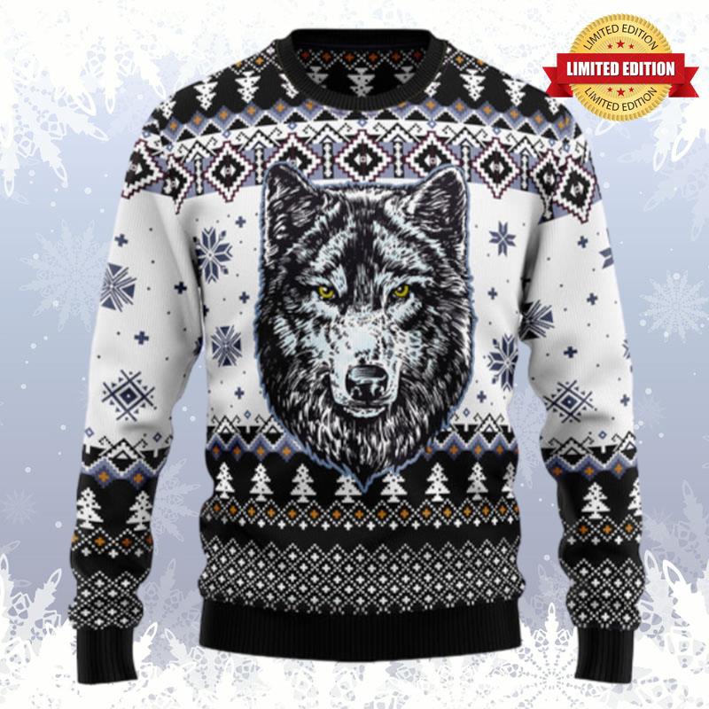 Awesome Wolf G5105 Ugly Christmas Sweater Ugly Sweaters For Men Women