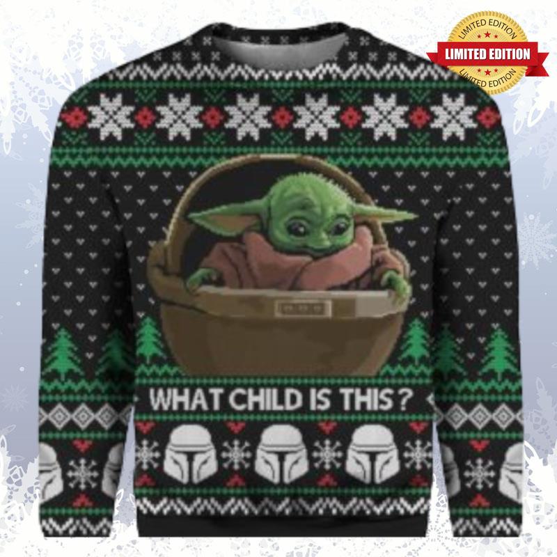 Baby Yoda What Child Is This Ugly Sweaters For Men Women