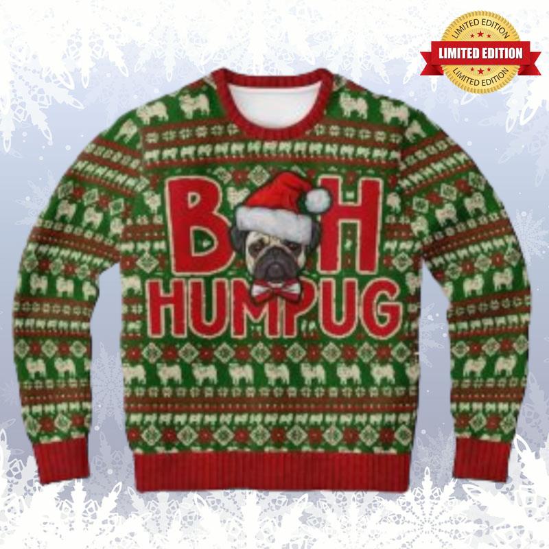 Bah Humpug Pug Lover Ugly Sweaters For Men Women