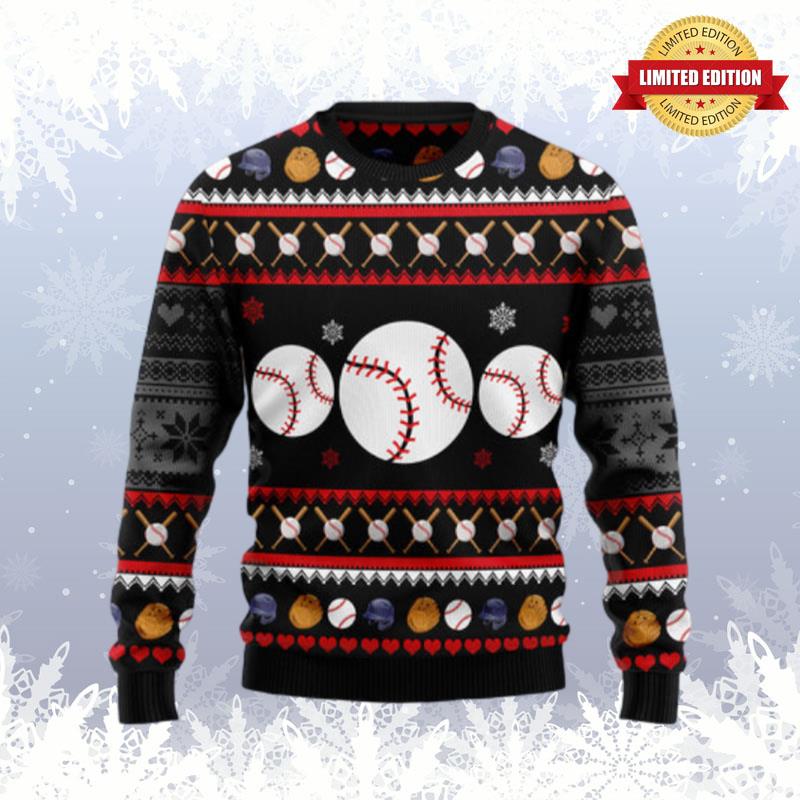 Baseball Balls Christmas Ugly Sweaters For Men Women