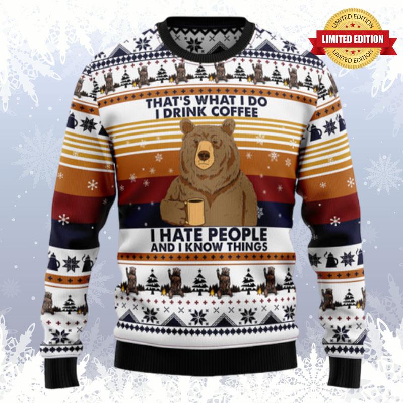 Bear Coffee Ugly Sweaters For Men Women