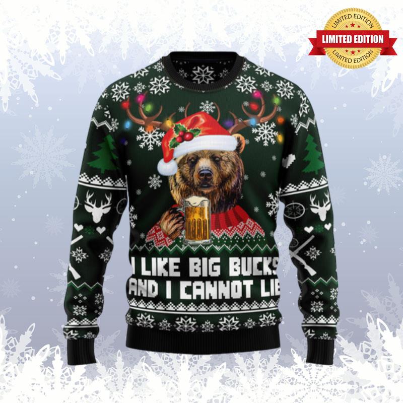 Bear Hunting And Beer Ugly Sweaters For Men Women