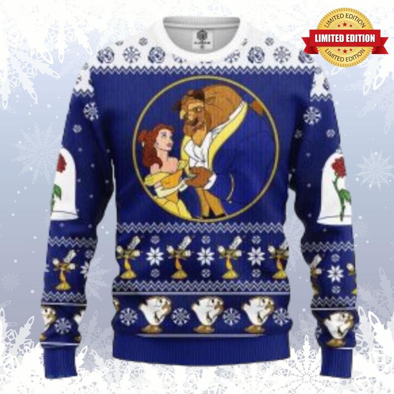 Beauty And The Beast Xmas Ugly Sweaters For Men Women