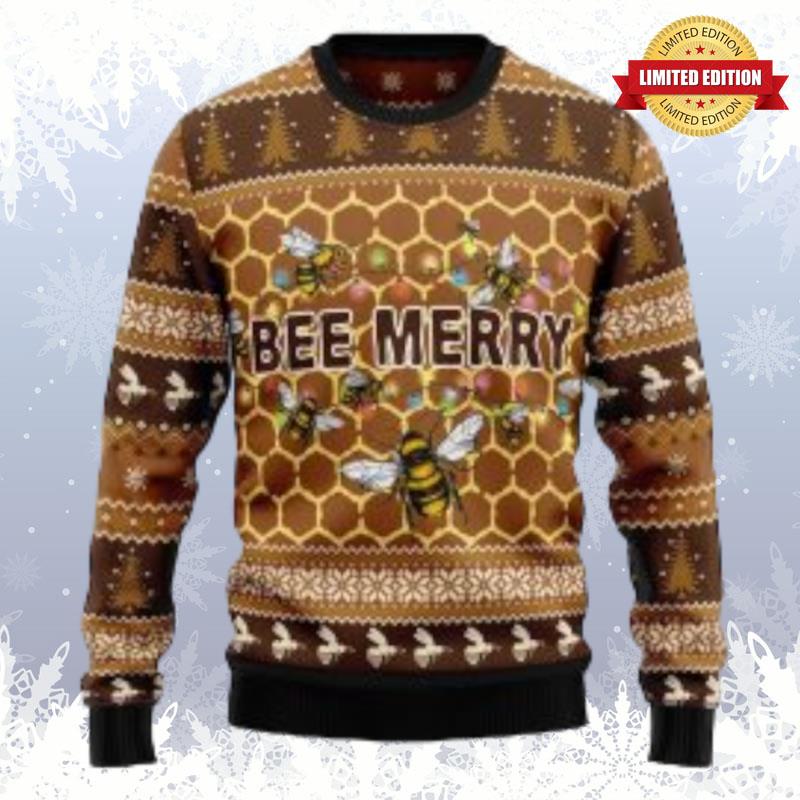 Bee Merry Ugly Christmas Sweater Ugly Sweaters For Men Women