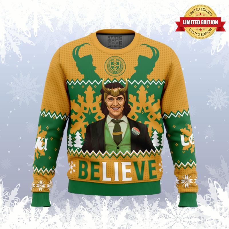 Believe Loki Marvel Ugly Sweaters For Men Women