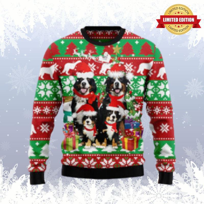Bernese Mountain Dog Family Dog Lover Ugly Sweaters For Men Women