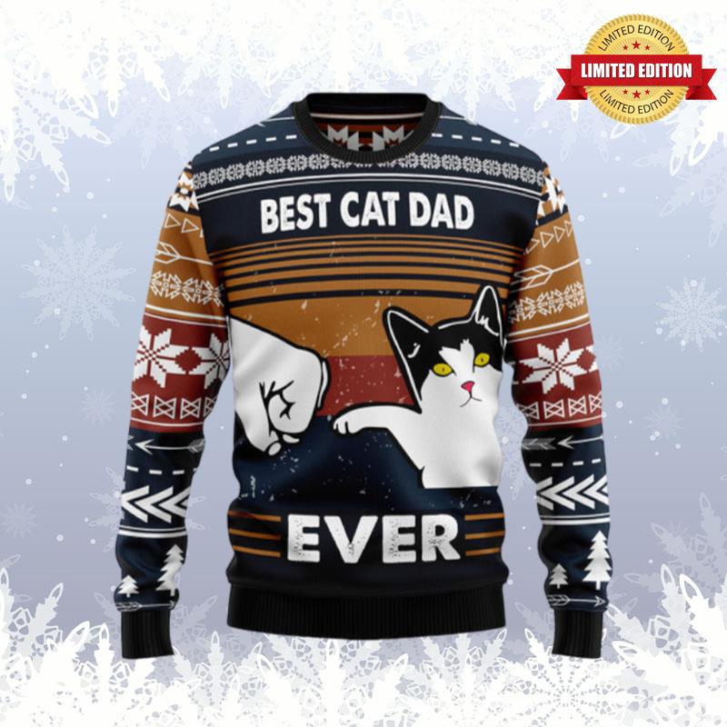 Best Cat Dad Ever Ugly Sweaters For Men Women