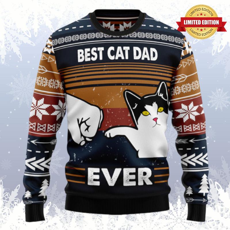 Best Cat Dad Ever Ugly Sweaters For Men Women