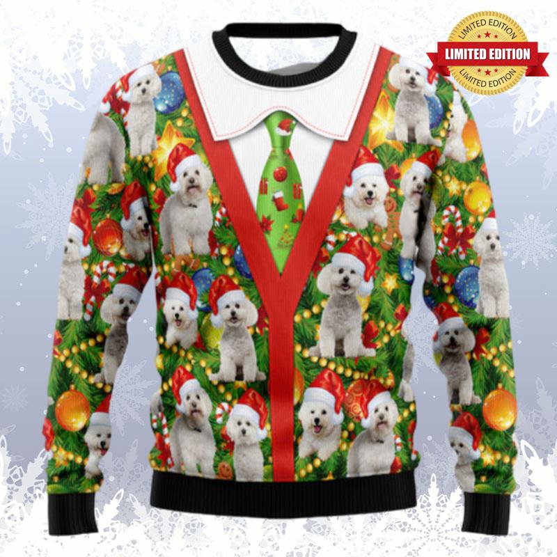 Bichon Xmas Pine Ugly Sweaters For Men Women