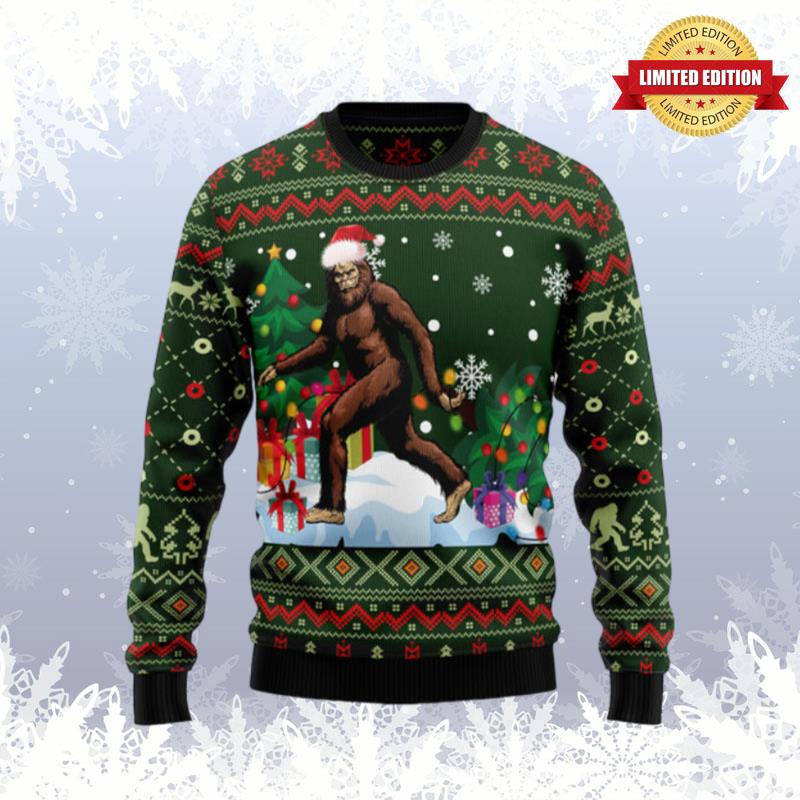 Big Foot Xmas Ugly Sweaters For Men Women