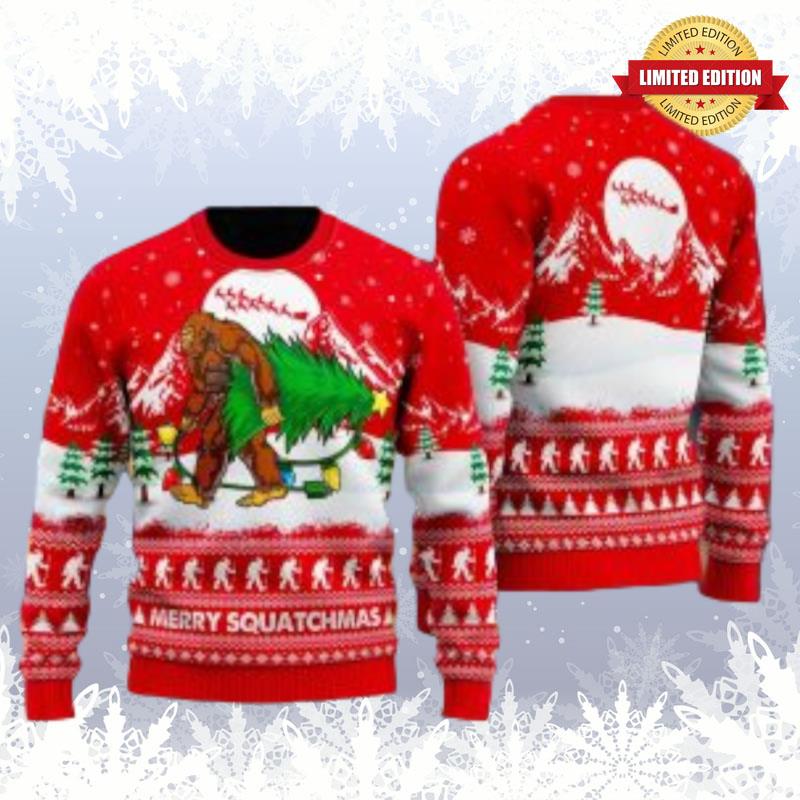Bigfoot Mery Squatchmas Ugly Sweaters For Men Women