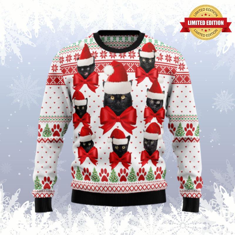 Black Cat Ball Ugly Sweaters For Men Women