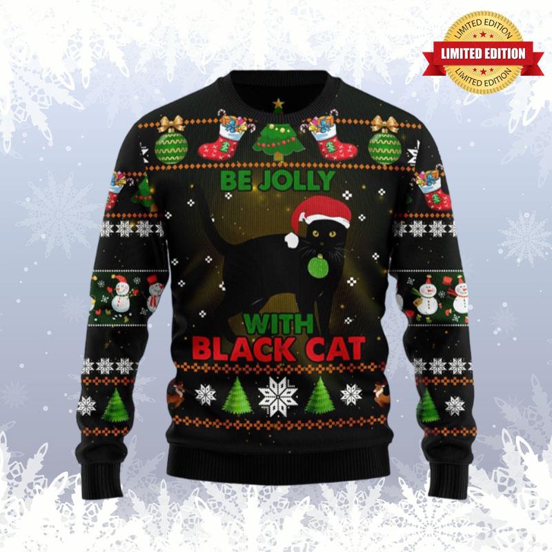 Black Cat Ball Ugly Sweaters For Men Women