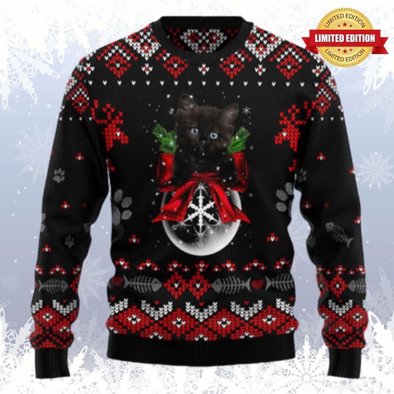 Black Cat Christmas T229 Ugly Sweaters For Men Women